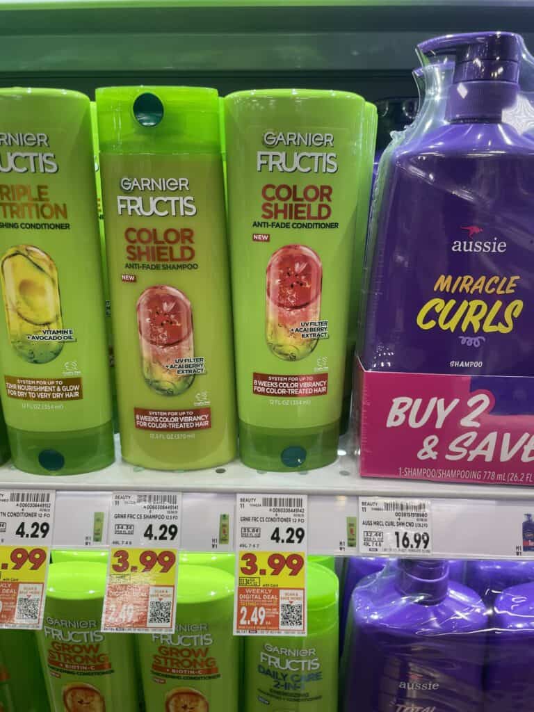 Garnier Fructis Shampoo & Conditioner Kroger Shelf Image