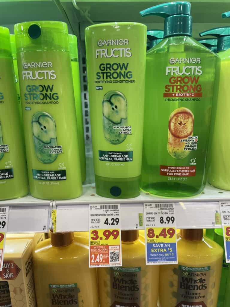 Garnier Fructis Shampoo & Conditioner Kroger Shelf Image