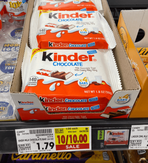 Kinder Chocolate Kroger Shelf Image