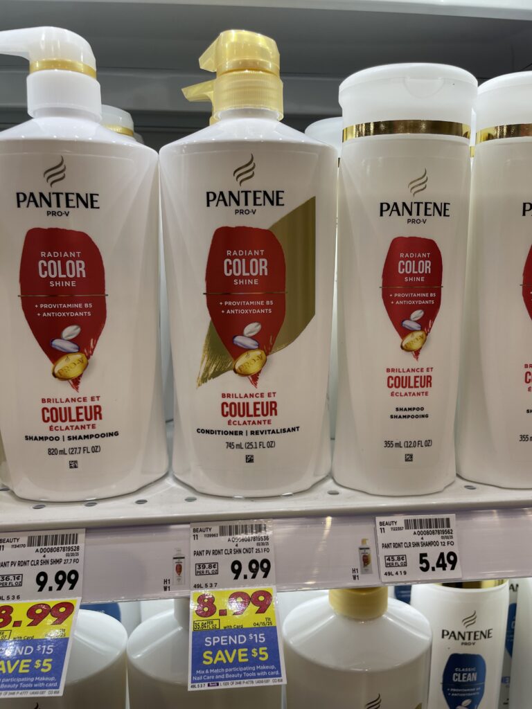 Pantene Shampoo and Conditioner Kroger Shelf Image