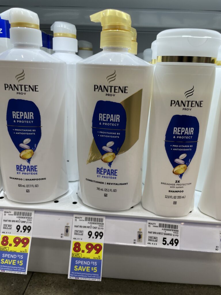 Pantene Shampoo and Conditioner Kroger Shelf Image