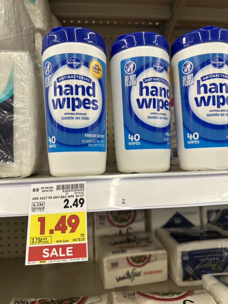 kroger hand wipes shelf image