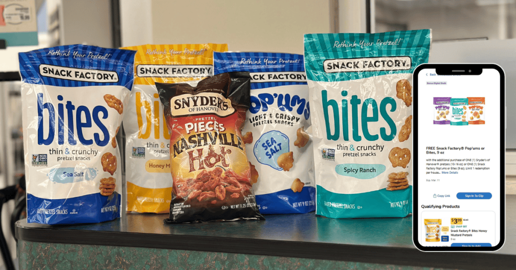 Snyder's of Hanover and Snack Factory Kroger Digital Coupon (1)