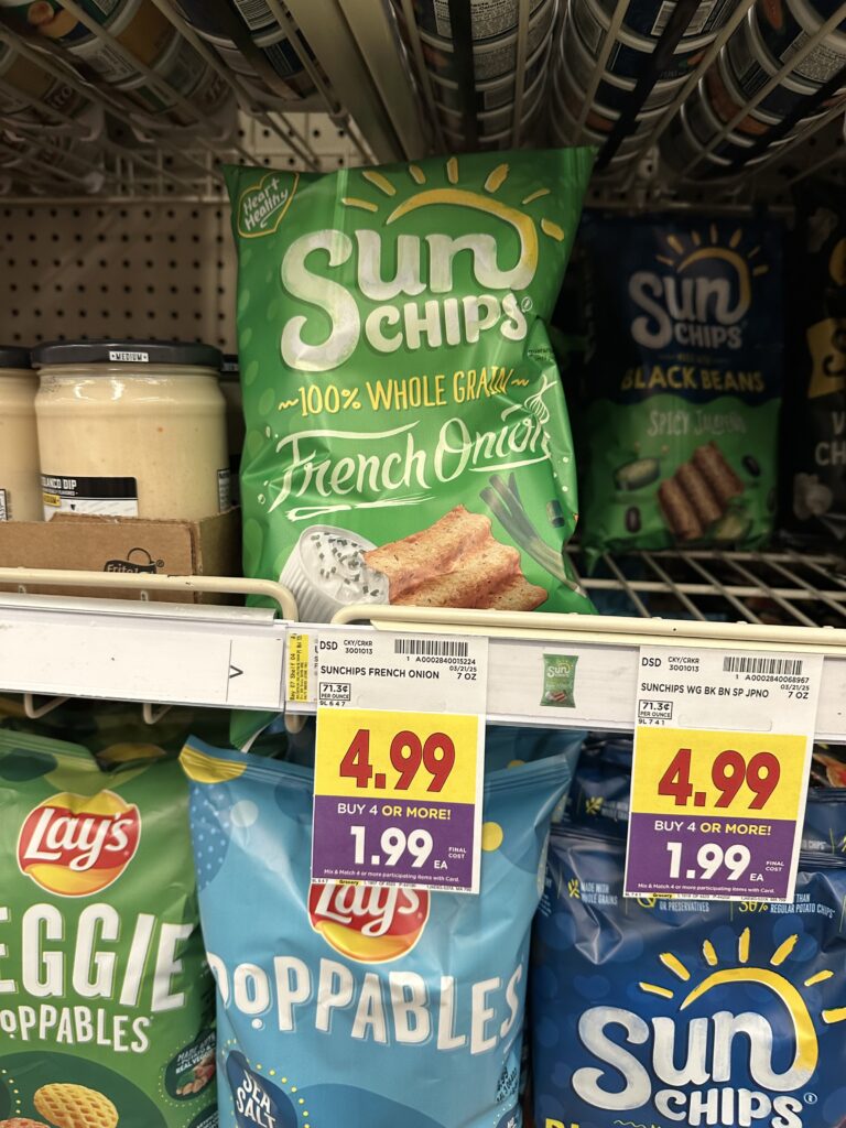 Sunchips and Tostitos Dips Kroger Shelf Images