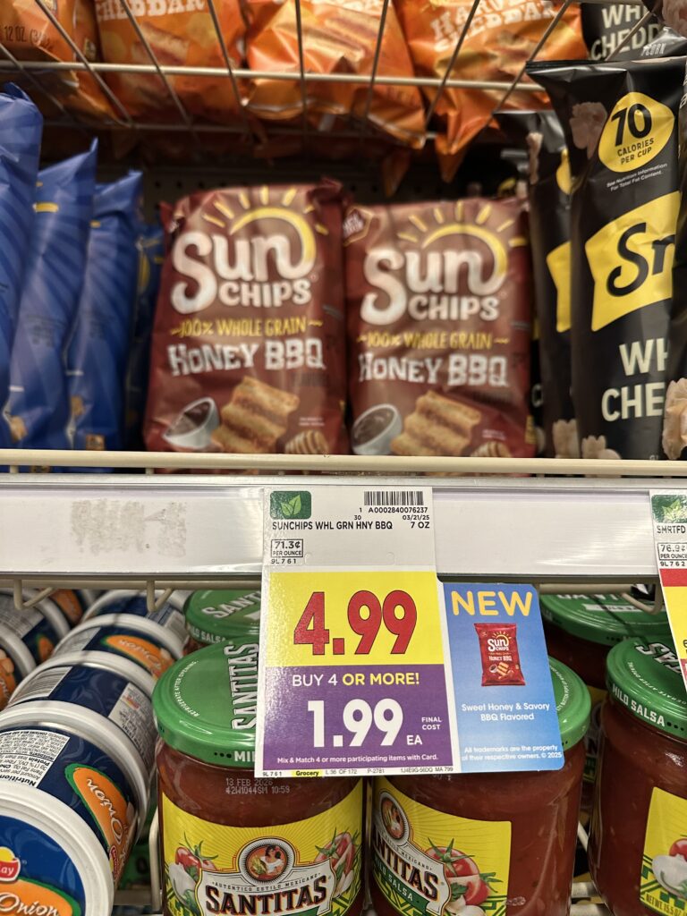 Sunchips and Tostitos Dips Kroger Shelf Images