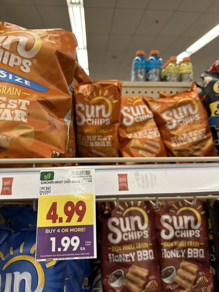 Sunchips and Tostitos Dips Kroger Shelf Images