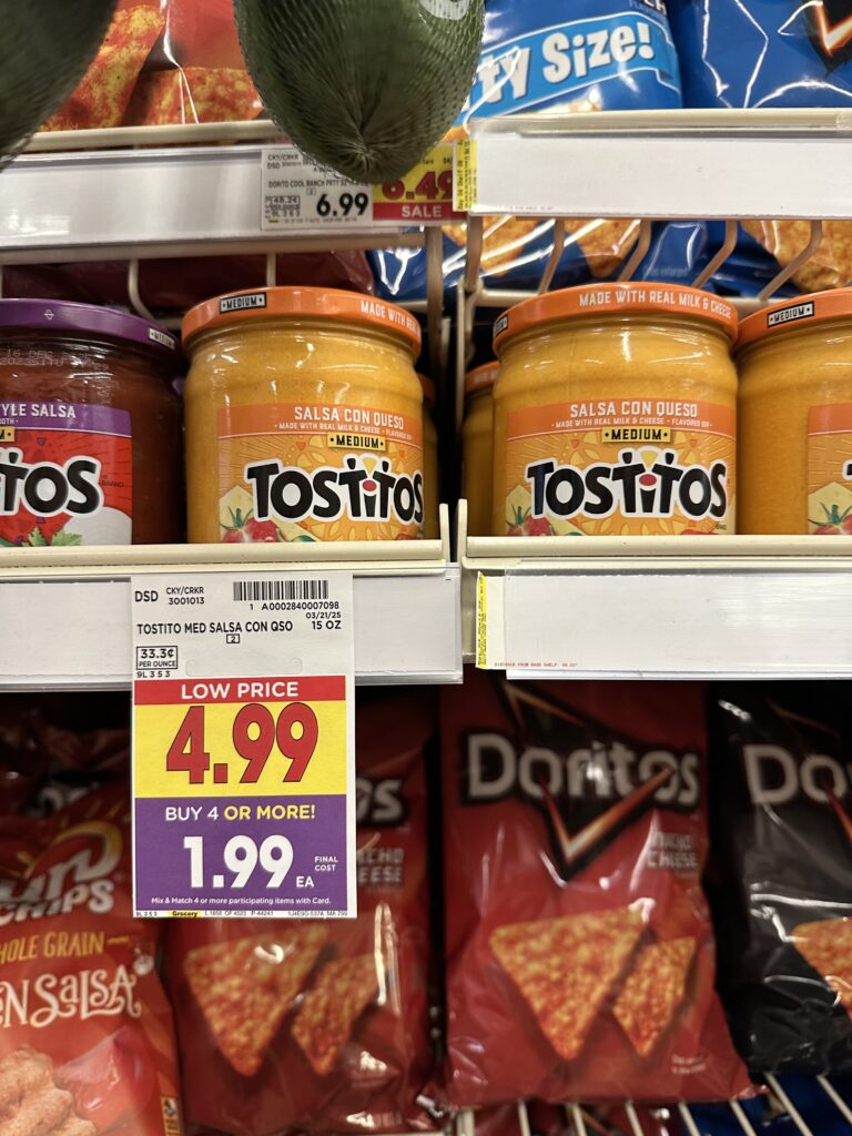 Sunchips and Tostitos Dips Kroger Shelf Images