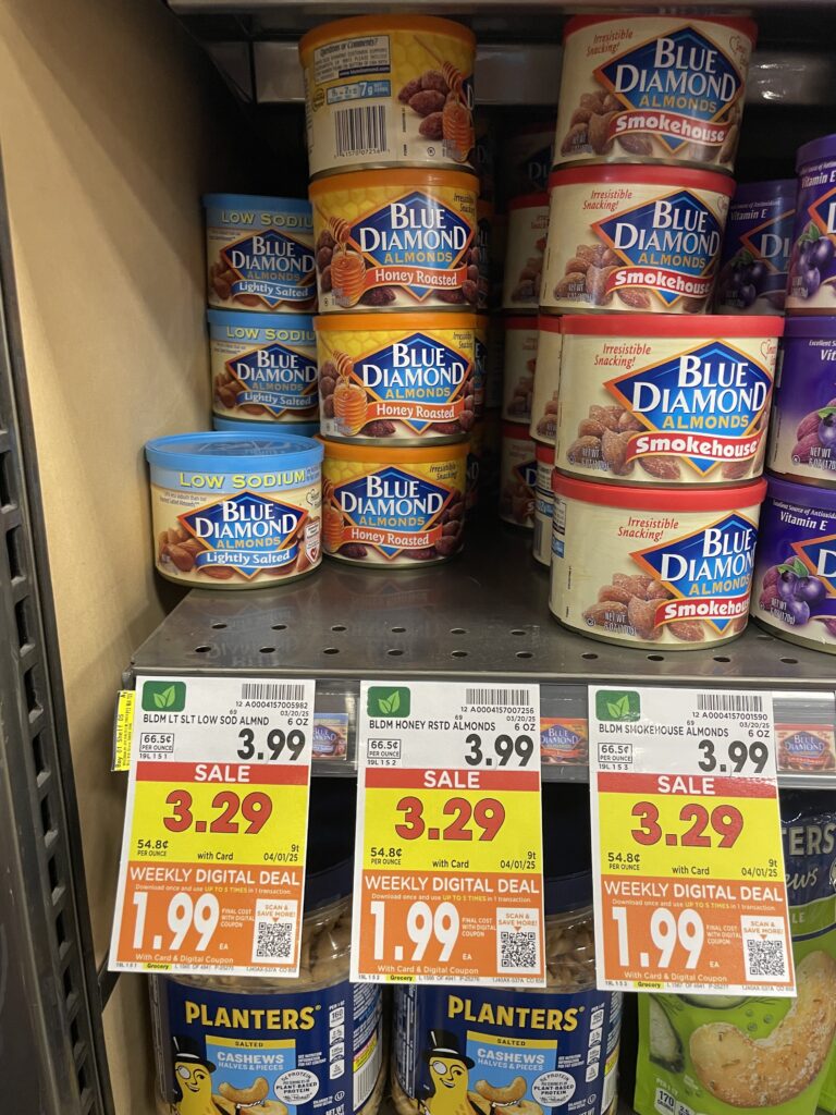blue diamond almonds kroger shelf image (1)