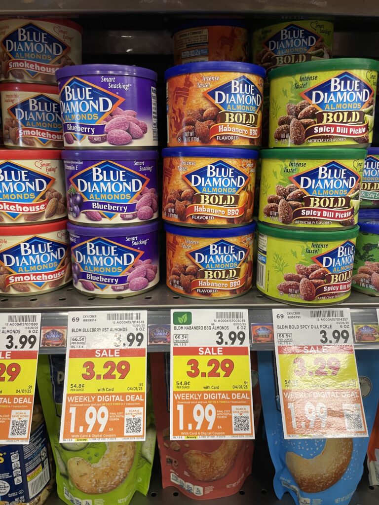 blue diamond almonds kroger shelf image (1)