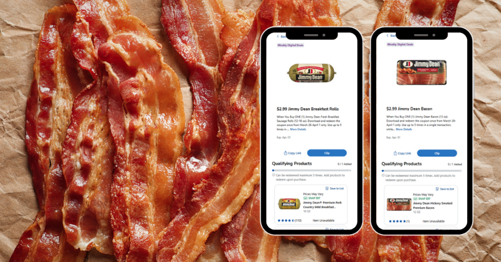 jimmy dean bacon sausage digitals