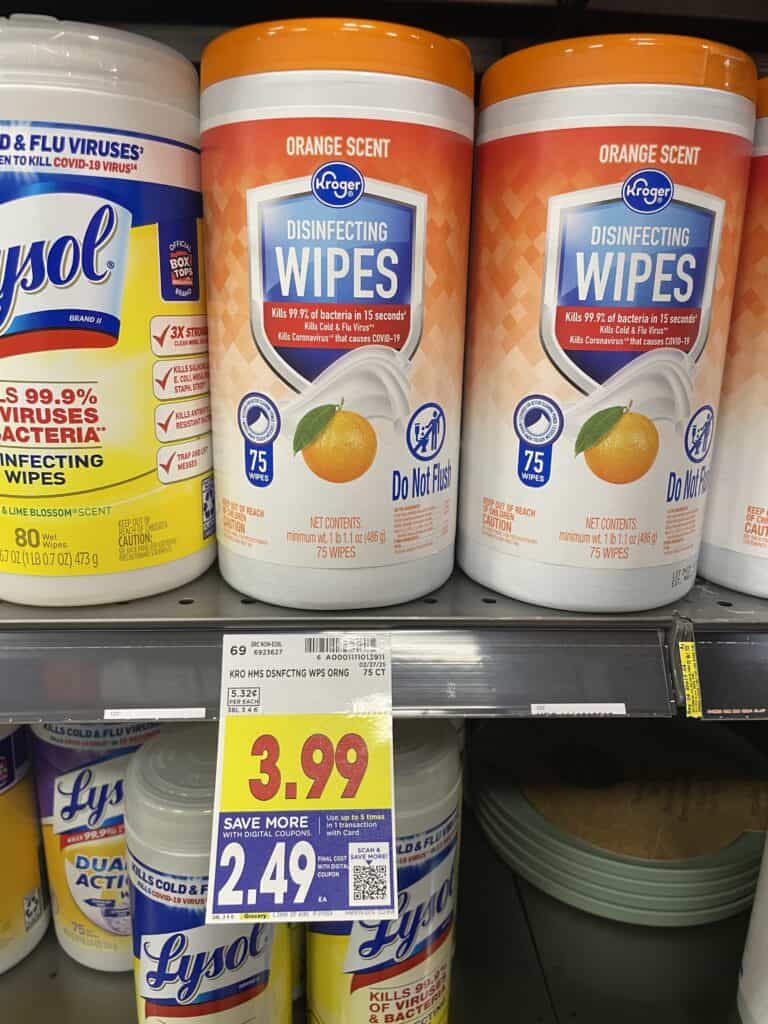 kroger disinfecting wipes shelf image (2)