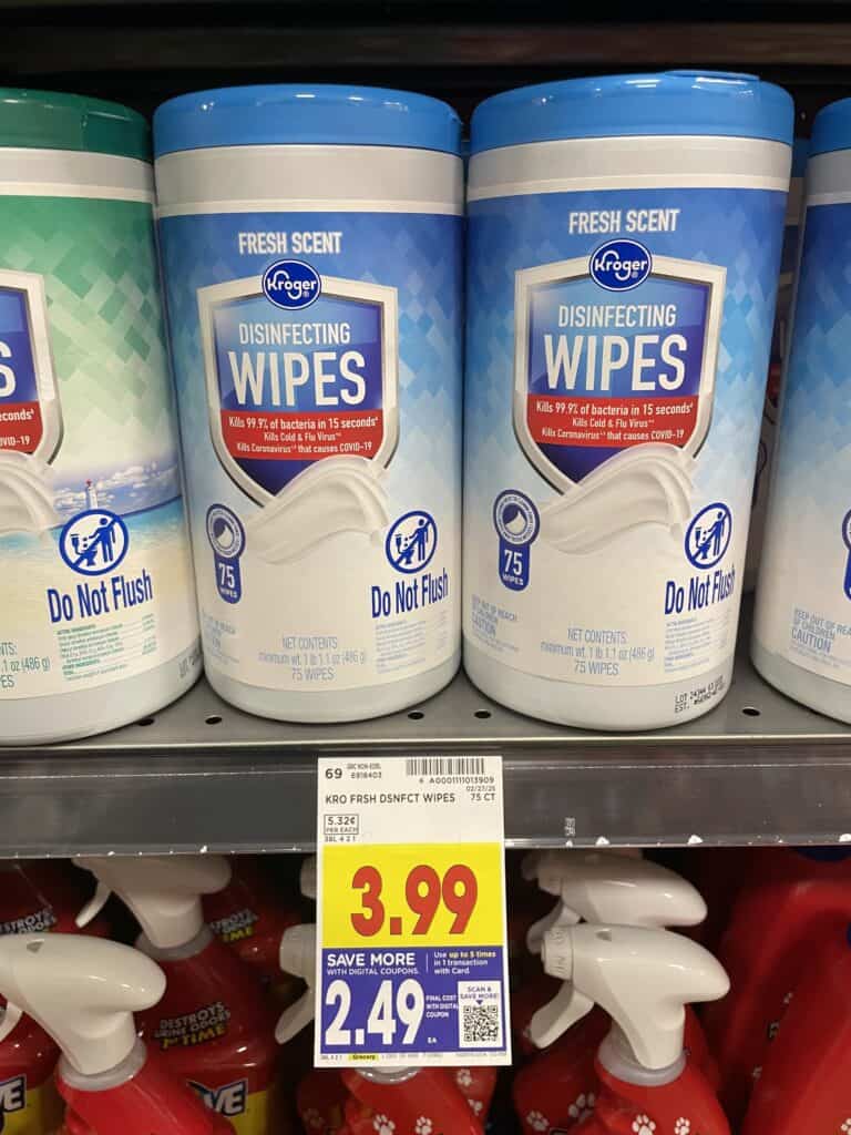 kroger disinfecting wipes shelf image (2)