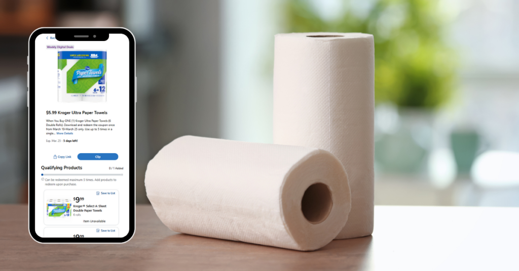 kroger paper towels digtal