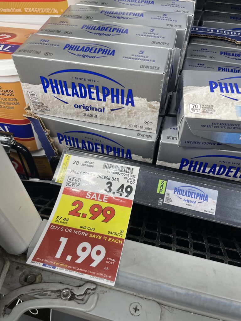 philadelphia cream cheese kroger shelf image (1)
