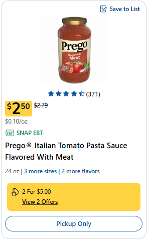 prego pasta sauce kroger price image 1