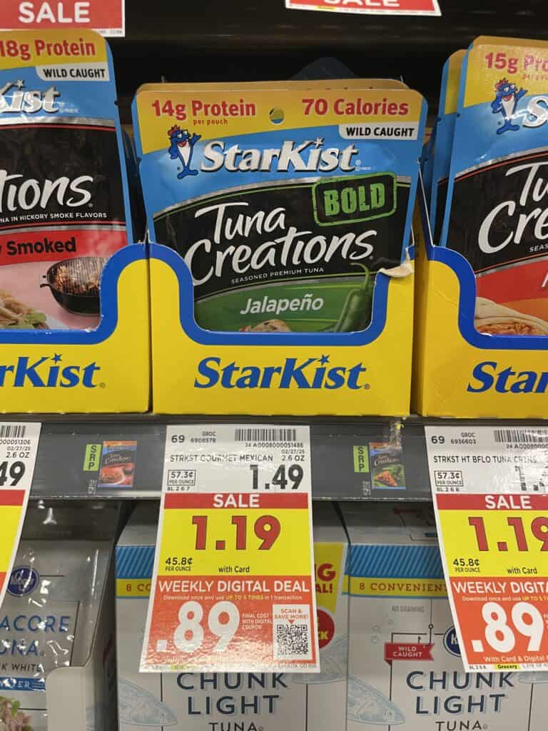 starkist tuna pouches kroger shelf image (3)