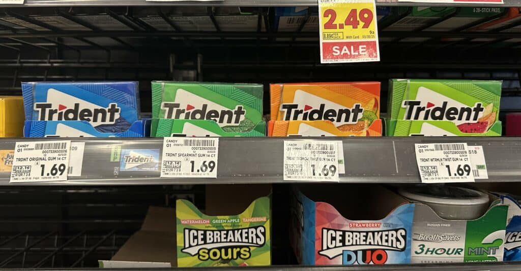 trident gum kroger shelf image