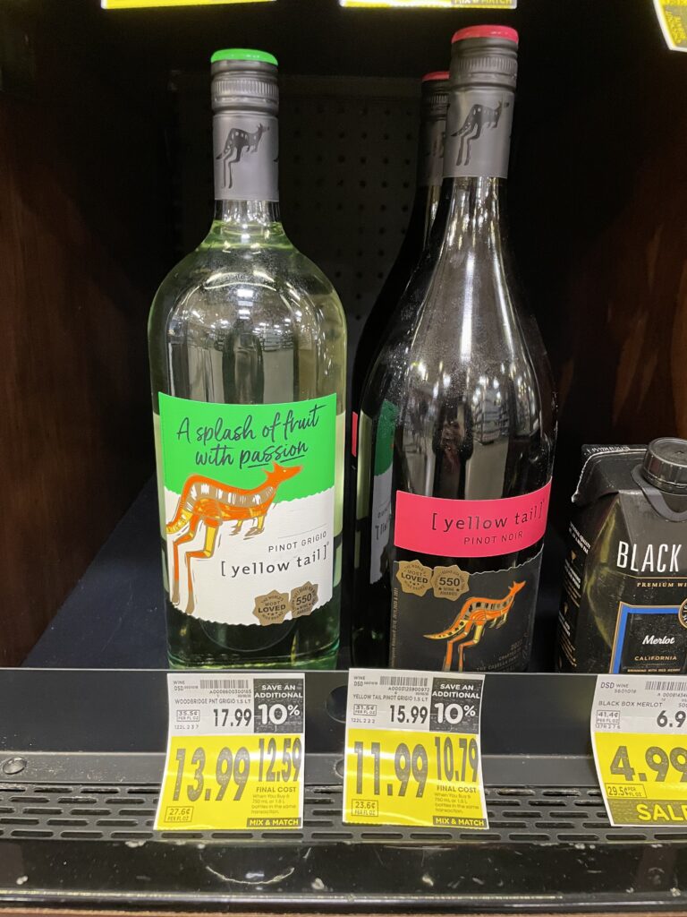 yellow tail wine kroger shelf image (1)