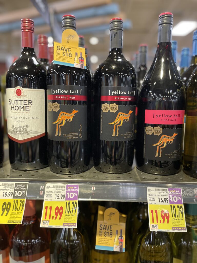 yellow tail wine kroger shelf image (1)
