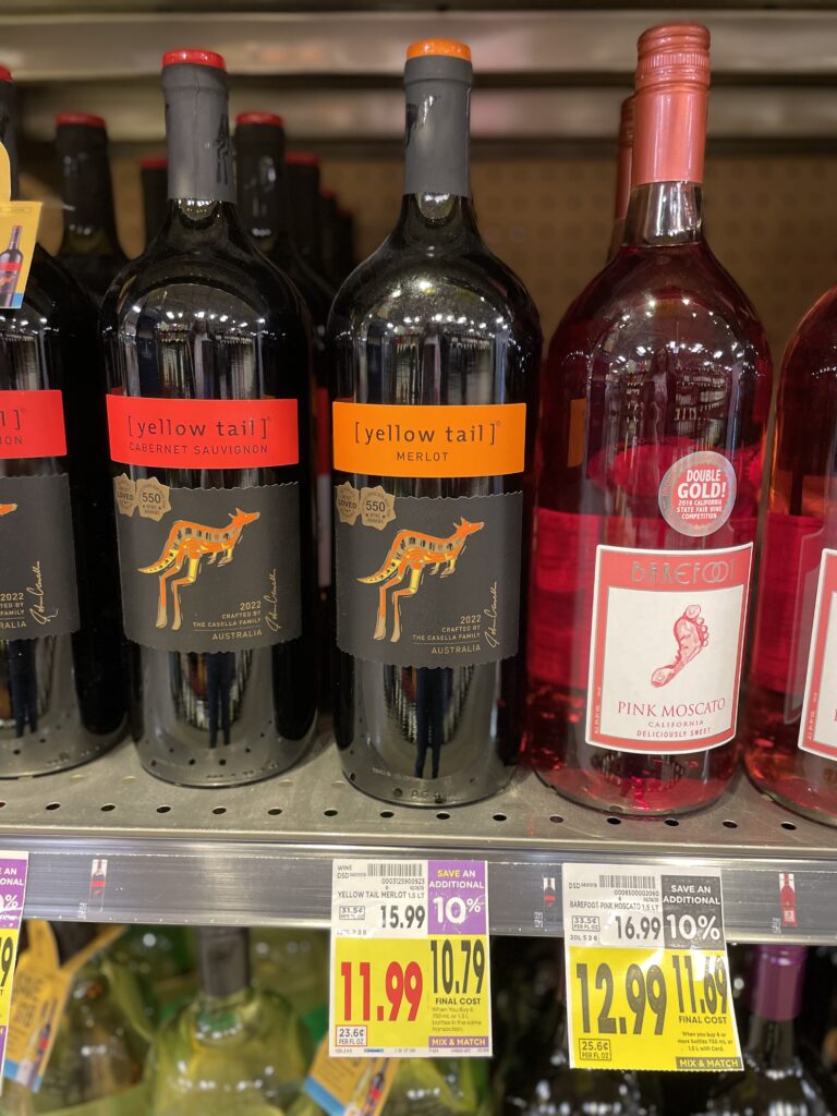 yellow tail wine kroger shelf image (1)