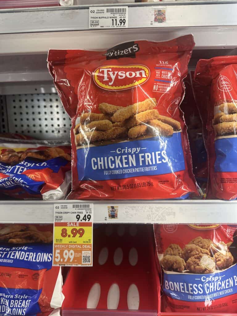 Tyson Frozen Chicken Kroger Shelf Image