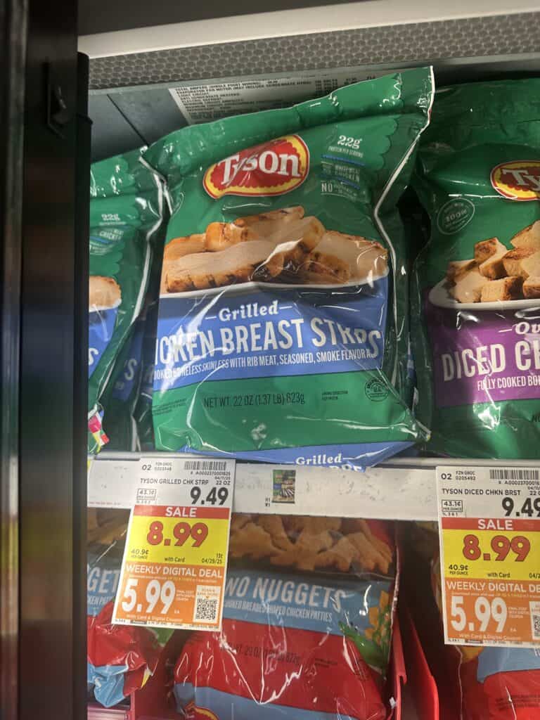 Tyson Frozen Chicken Kroger Shelf Image