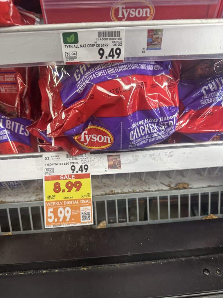 Tyson Frozen Chicken Kroger Shelf Image