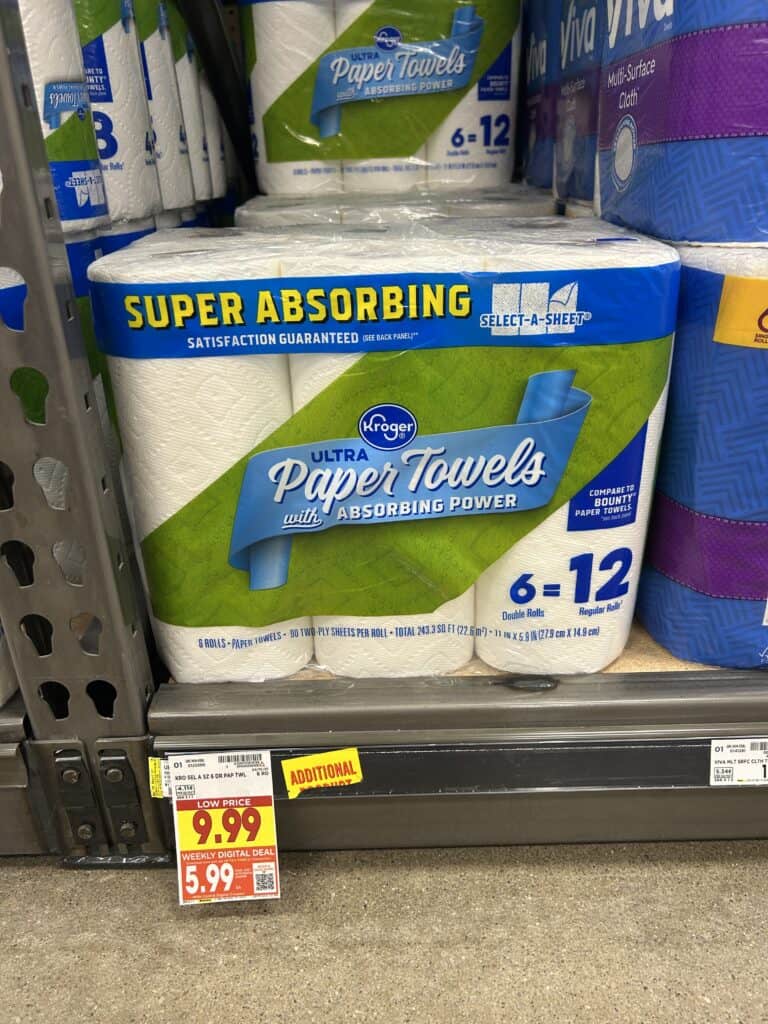 kroger paper towels shelf image