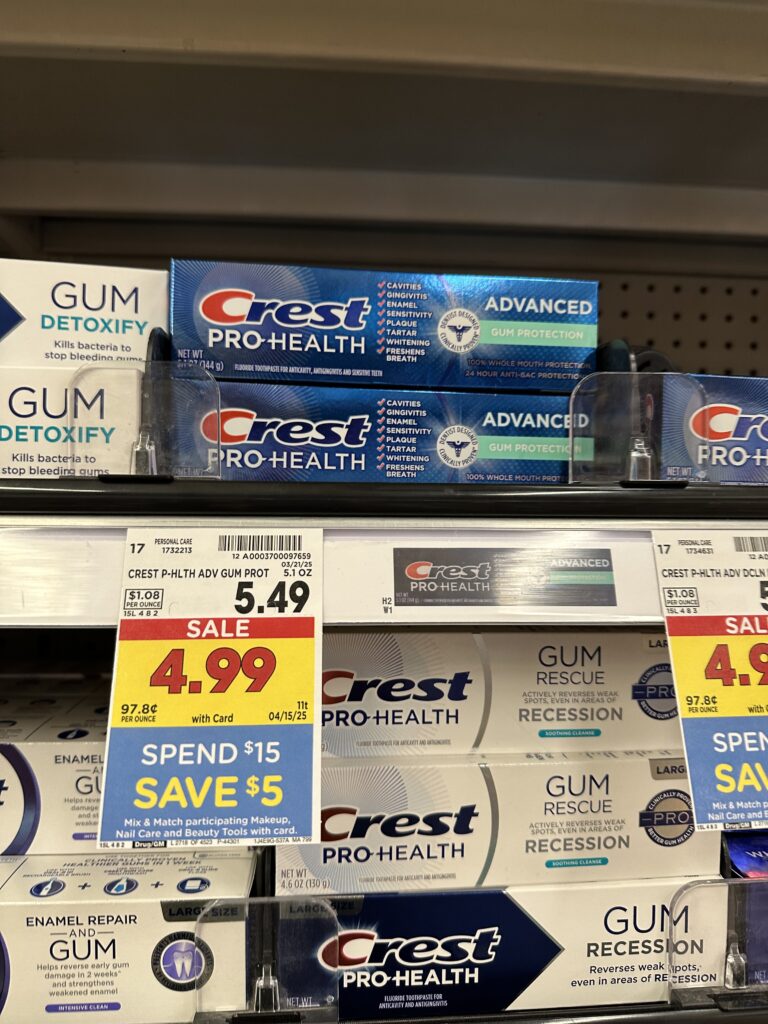 crest toothpaste kroger shelf image
