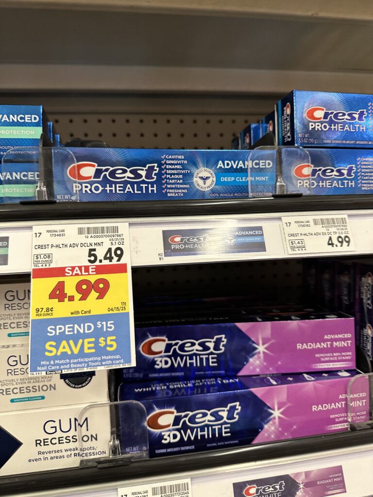 crest toothpaste kroger shelf image