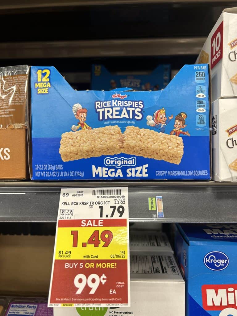 Rice krispies treat kroger shelf image