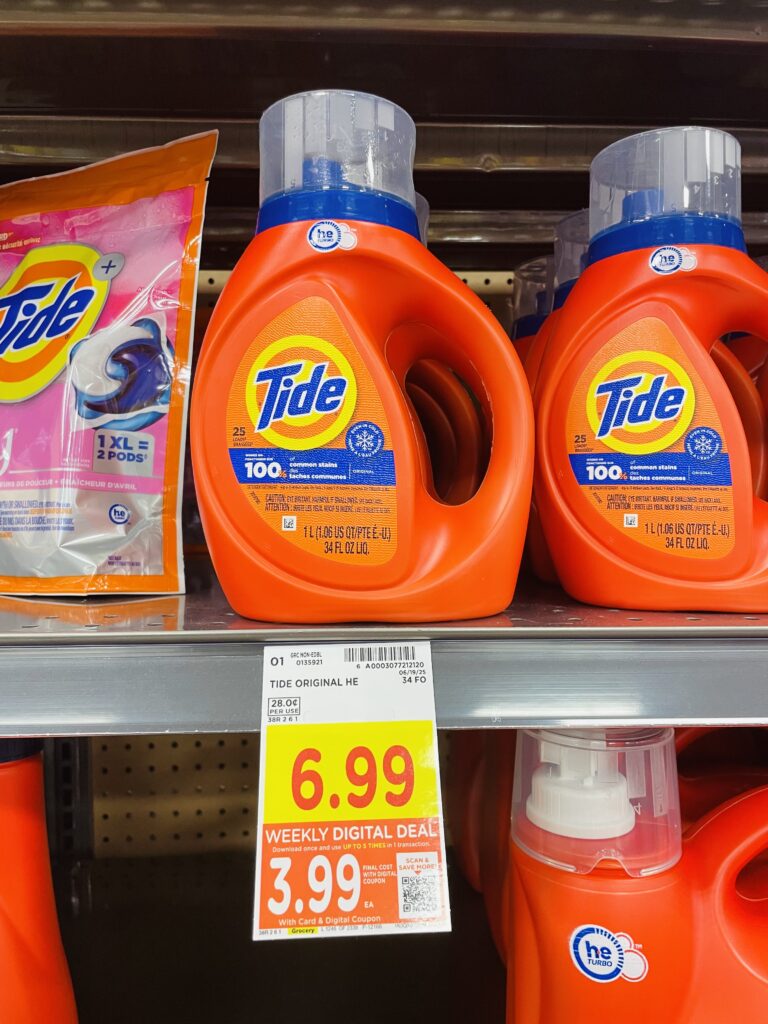 Tide and Gain Laundry Detergent Kroger Shelf Image