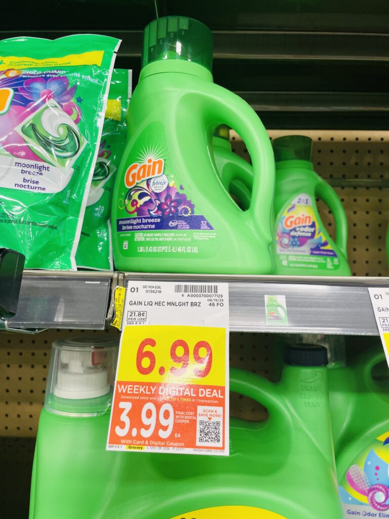 Tide and Gain Laundry Detergent Kroger Shelf Image
