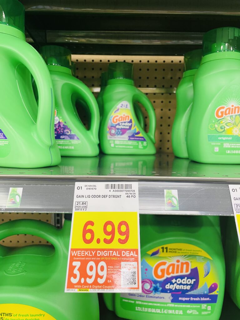 Tide and Gain Laundry Detergent Kroger Shelf Image