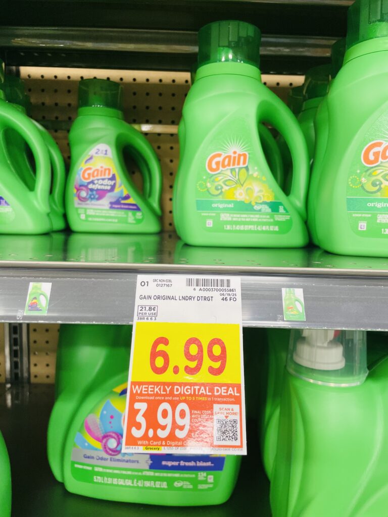 Tide and Gain Laundry Detergent Kroger Shelf Image