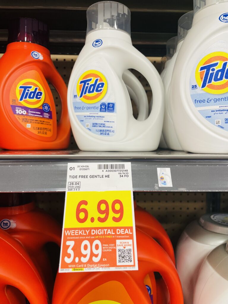 Tide and Gain Laundry Detergent Kroger Shelf Image