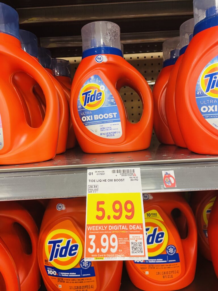 Tide and Gain Laundry Detergent Kroger Shelf Image