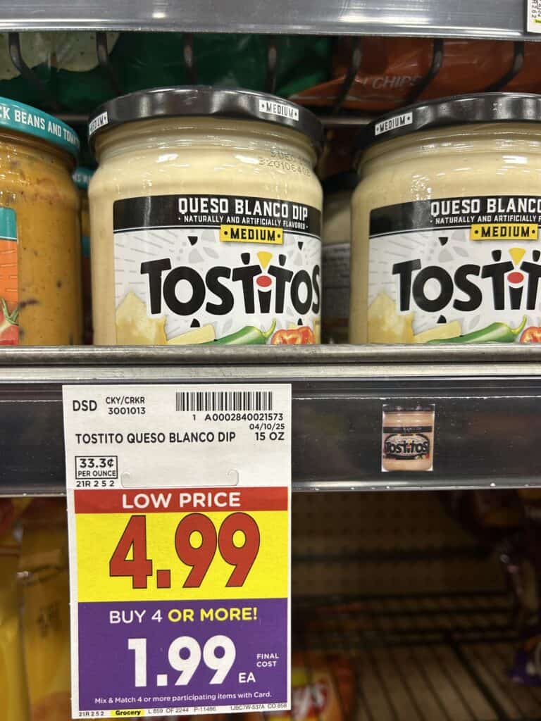 Tostito's Dips Kroger Shelf Image
