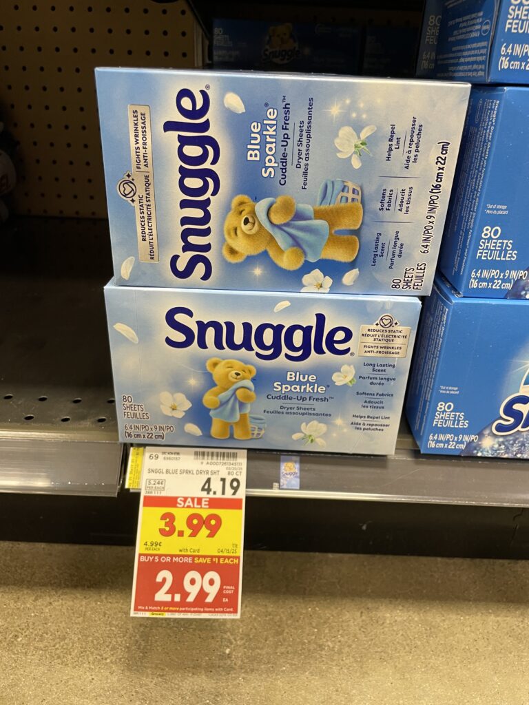 all and snuggle dryer sheets kroger shelf image (1)