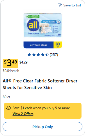all dryer sheets kroger price image