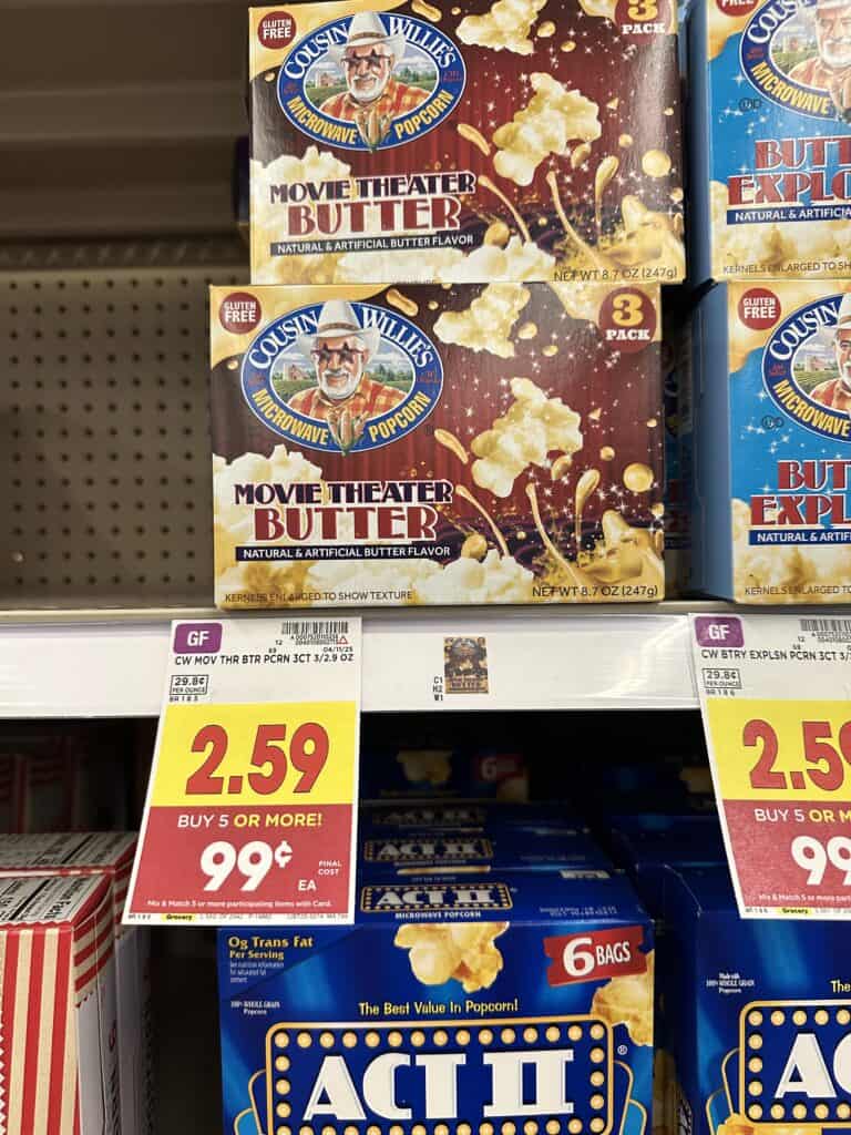 cousin willie's popcorn kroger shelf image (1)