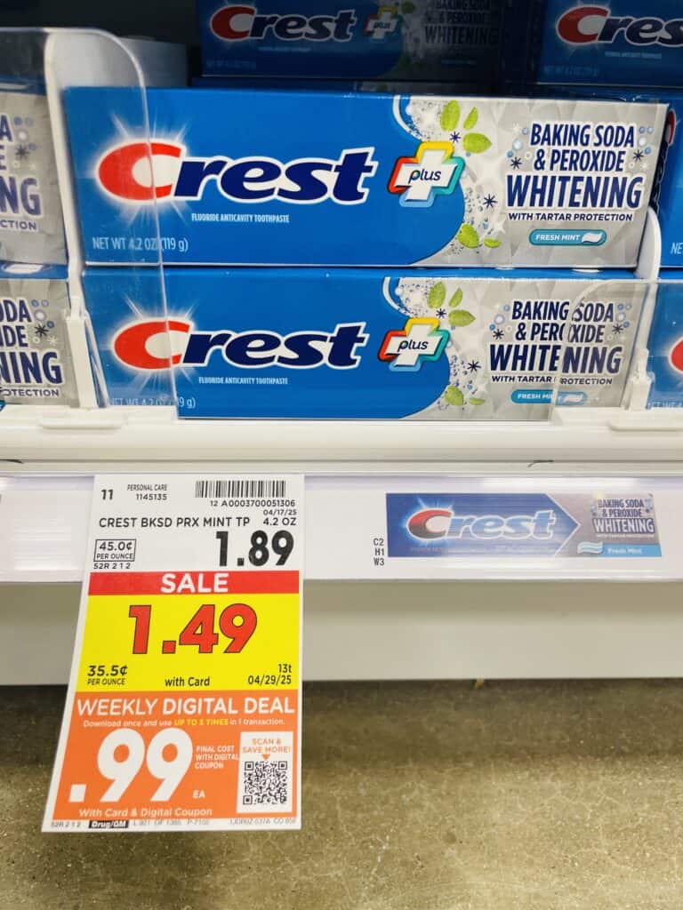 crest toothpaste kroger shelf image