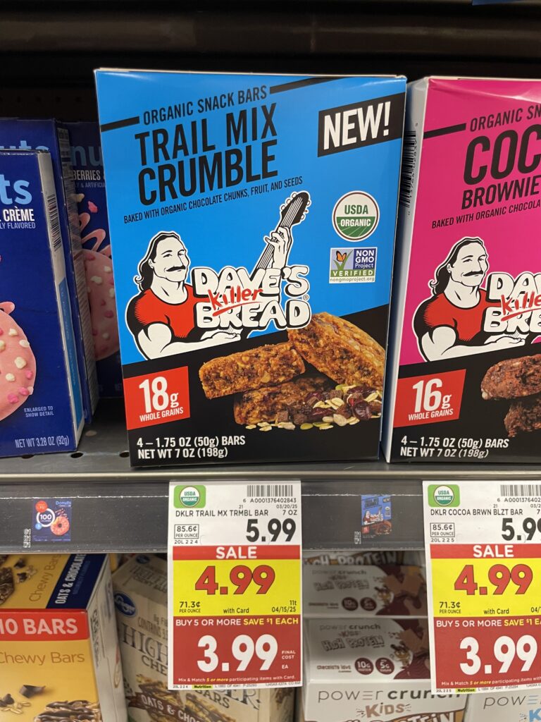 dave's killer bread protein bars kroger shelf image (1)