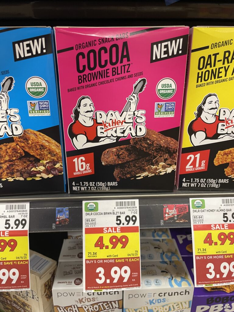 dave's killer bread protein bars kroger shelf image (1)