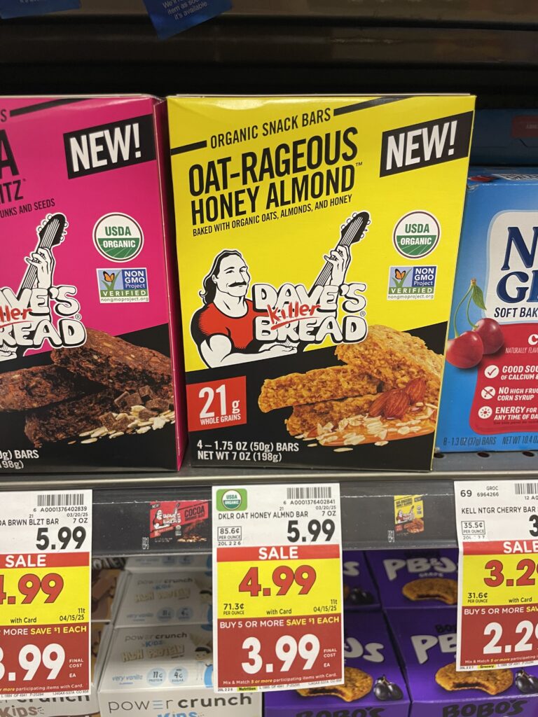 dave's killer bread protein bars kroger shelf image (1)