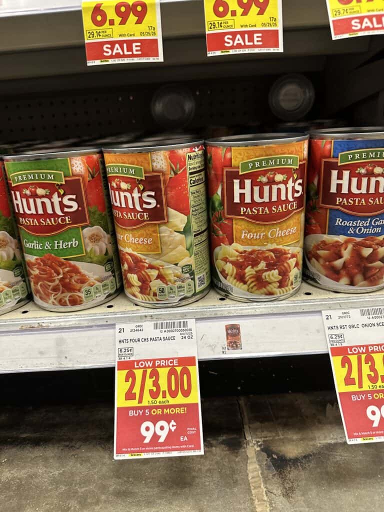 hunts pasta sauce kroger shelf image (1)