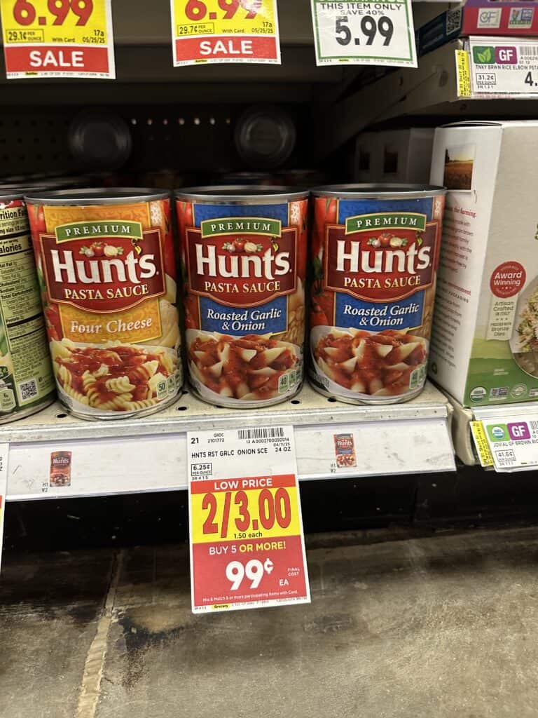 hunts pasta sauce kroger shelf image (1)