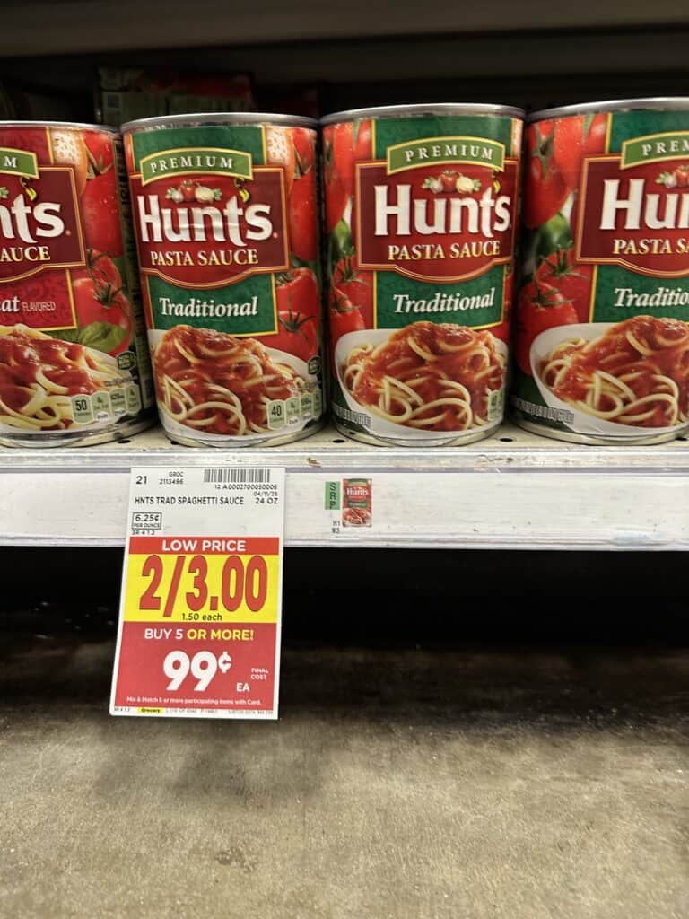 hunts pasta sauce kroger shelf image (1)