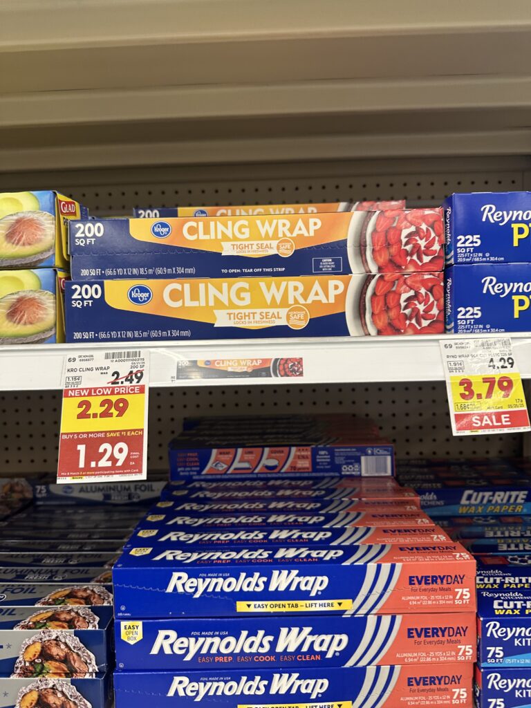 kroger cling wrap shelf image