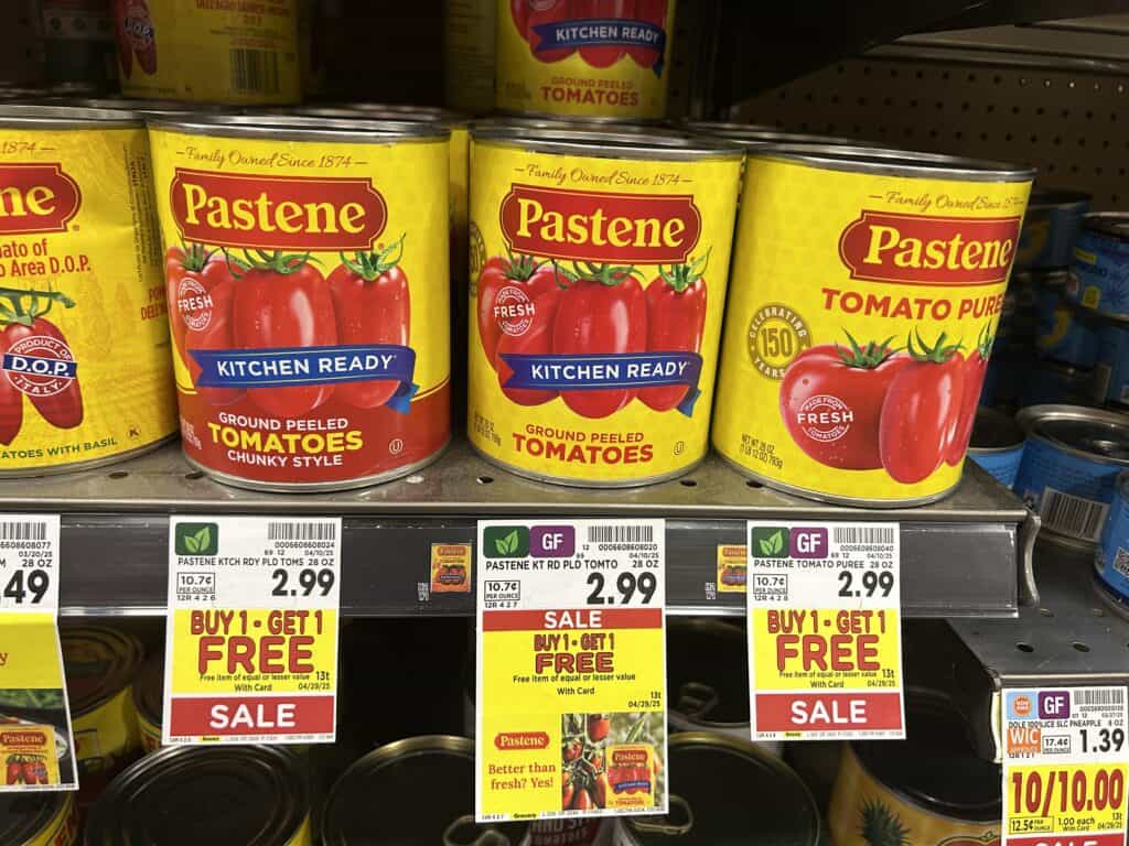 pastene tomatoes kroger shelf image